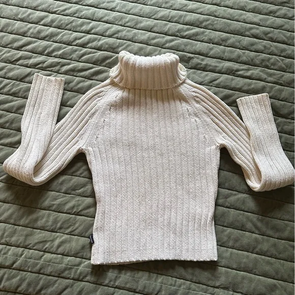 Vintage Abercrombie & Fitch Turtleneck Ribbed Cotton Sweater - Picture 3 of 4